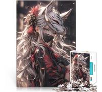 Ragazza samurai con maschera di volpe Puzzle da 1000 pezzi per adolescenti sfida educativa Attività divertenti a casa, regali di compleanno, regali di viaggio, 38x26cm