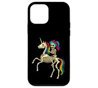 Ragazza scheletro che cavalca uno scheletro unicorno Custodia per iPhone 12 mini