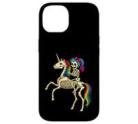 Ragazza scheletro che cavalca uno scheletro unicorno Custodia per iPhone 14
