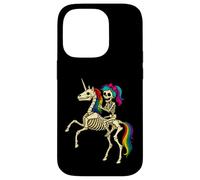 Ragazza scheletro che cavalca uno scheletro unicorno Custodia per iPhone 14 Pro