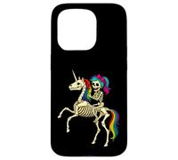 Ragazza scheletro che cavalca uno scheletro unicorno Custodia per iPhone 15 Pro
