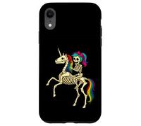 Ragazza scheletro che cavalca uno scheletro unicorno Custodia per iPhone XR
