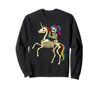 Ragazza Scheletro Che cavalca Uno Scheletro Unicorno Felpa