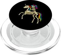 Ragazza scheletro che cavalca uno scheletro unicorno PopSockets PopGrip per MagSafe