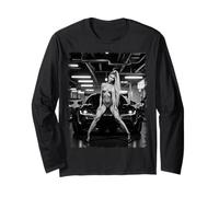 Ragazza Sexy sulla Maglietta per Gli Uomini - Sexy Blonde Bombshell & Car BW Maglia a Manica