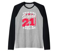 Ragazza Sopravvissuta A 21 Anni di Vita Fantastica Partito Maglia con Maniche Raglan