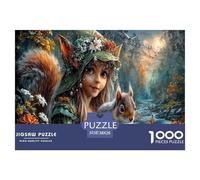 Ragazza& Squirrel Jigsaw Puzzle Impossible 1000 Pezzi Forestaa autunnale Stream Decorazione Per La Casa. Rilassamento E Intelligence Per Adulti E Ragazzi Da 14 Anni 38x26cm/1000pcs