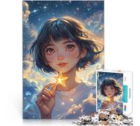 Ragazza stella degli anime puzzle 1000 pezzi per adulti Aiuta il cervello ad allenare i giocattoli che creano dipendenza per coltivare la pazienza Regalo di opere d'arte 38x26cm