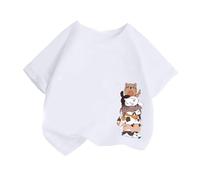 Ragazza T-Shirts Estate - Casual Top Unisex Tinta Unita Vari Colori Manica Corta Maglie Moda Manica Corta Elegante T Shirt Cotone Maglietta per Girls 5-12 Anni
