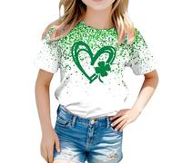 Ragazza T-Shirts Maniche in Chiffon - Casual Top Unisex Cotone Unicolore Bambini Camicetta di Cotone Bambini Manica Corta Moda Primavera ed Estate Maglietta per Girls 5-14 Anni