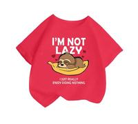 Ragazza T-Shirts Maniche in Chiffon - Maglietta con Scollo Rotondo Cotone Unicolore Carino Moda T-Shirt Moda Manica Corta Moda Primavera ed Estate Perfetto per la Stampa 4-13 Anni