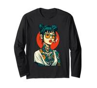 Ragazza tatuata in grassetto Streetwear Art Style Maglia a Manica