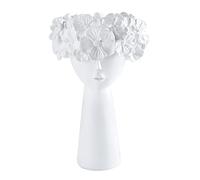 Ragazza Testa Statua Fioriera Nordic Resina Dea Testa Vaso di Fiori Figura Femminile Vaso di fiori Testa Fioriera Giardino Ornamento per Home Prato Giardino Decor Bianco