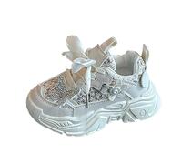 Ragazza Viola Punta arrotondata Shoes Children's Breathable Mesh Shoes Ragazza Bianco Rotto Punta Composita, bianco, 29 EU