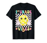 Ragazze 1 ° Grado Vibes Sorriso Faccia Ritorno a Scuola Prima elementare Maglietta