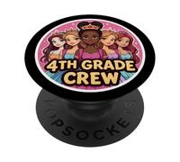 Ragazze 4th Grade Crew Princess Quarta elementare Ritorno a scuola PopSockets PopGrip Adesivo
