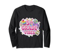 Ragazze 5 ° grado Vibes Ritorno a scuola Anno Studente Insegnante Maglia a Manica