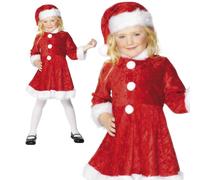 Ragazze Babbo Natale Costume Bambini Natività Scuola Play Santas Completo