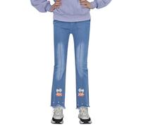 Ragazze Baggy Jeans Dritti Pantalone Palazzo Denim Pantaloni a Gamba Larga in Larghi per Bambina vestibilità Rilassata Dritta Pant Versatile Moda Streetwear