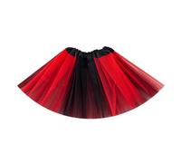 Ragazze Balletto Danza Tulle Gonna A Strati Pieghe Tutus Una Linea Ginocchio Lunghezza Tulle Tutus Principessa Gonne Regali Ragazze Tutu Gonna, nero/rosso, Taglia unica
