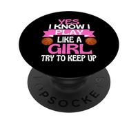Ragazze Basket Divertente Gioca Come Una Ragazza PopSockets PopGrip Adesivo