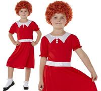 Ragazze Cantando Orfanello Costume & Parrucca Bambini Libro Annie Vestito