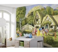 Ragazze Carta da Parati Camera Letto Bianco Neve Con Adesivo Disney Murale Verde