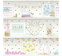 Ragazze Carta da Parati - Unicorn Sirene Stars Animali Metallico Pois