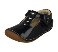 Ragazze Clarks pelle Lucida Pre Walker Dettaglio Cuore Scarpe Casual Tiny Beat T