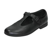 Ragazze Clarks Robuste Dettaglio Allacciata T-Bar Pelle Vernice Scuola Scarpe