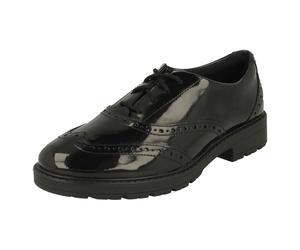 Ragazze Clarks Robuste Dettaglio Pizzo pelle Scuola Scarpe Loxham Robuste