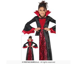 Ragazze Classico Vittoriano Vampiro Costume Halloween Vampira Età 3-12