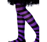 Ragazze Collant a Righe Viola Nero Bambini Costume 6 - 12 Anni
