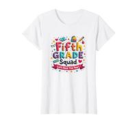 Ragazze della Squadra di Quinta elementare Rock Quest Anno Spirito Scolastico Maglietta, Donna, Bianco, 3XL