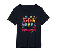 Ragazze della Squadra di Quinta elementare Rock Quest Anno Spirito Scolastico Maglietta, Donna Plus-Size, Nero, 5X