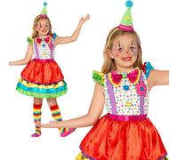 Ragazze Deluxe Clown Costume & Cappello Circo World Libro Settimana Giorno S-L