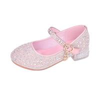 Ragazze di Cristallo Scarpe Bambini Tacchi Alti Ragazze Scarpe Singole Pianoforte Performance Walk Show Fiore Ragazza Vestito Sandali Ragazzi 30, Colore: rosa., 28 EU Stretta