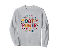 Ragazze DOT Day Celebration: DOT Power Colorful Fun Felpa, Unisex per Adulti, Grigio Melange, XL
