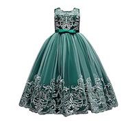 Ragazze Estivo Abito con Merletto Appliques della Prima Comunione Pizzo Corpetto Abiti da Sposa Damigella Lungo dalla Principessa Fusciacca Arco Abito da Sera Costume Vestito Carnevale Bambino