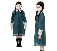 Ragazze Famiglia Addams Mercoledì Bambini Costume Halloween Gotico Vestito