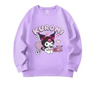 Ragazze Felpa Casual, Ragazze Cartoon Rabbit Stampato Girocollo Felpa Bambini Cento Felpa di Modo,Viola,120cm