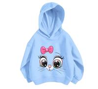 Ragazze Felpa con Cappuccio Manica Lunga,Felpa Sportivo Bambina Leggero Top Teenager Classics Felpe Ragazza Elegante Lunghe Solid Color/Print Moda per lescenti Bambine e 4-15 Anni
