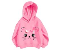 Ragazze Felpa con Cappuccio Manica Lunga,Felpa Sportivo Bambina Leggero Top Teenager Classics Felpe Ragazza Elegante Lunghe Solid Color/Print Moda per lescenti Bambine e 4-15 Anni