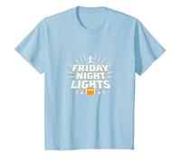 Ragazze Football Friday Night Lights Game Day Spirit Maglietta, Bambini, Celeste, 4 Anni