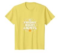 Ragazze Football Friday Night Lights Game Day Spirit Maglietta, Bambini, Limone, 4 Anni