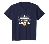 Ragazze Football Friday Night Lights Game Day Spirit Maglietta, Bambini, Navy, 4 Anni