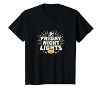 Ragazze Football Friday Night Lights Game Day Spirit Maglietta, Bambini, Nero, 4 Anni