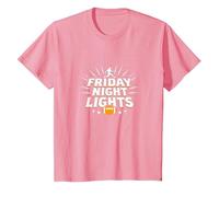 Ragazze Football Friday Night Lights Game Day Spirit Maglietta, Bambini, Rosa, 6 Anni