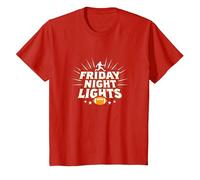 Ragazze Football Friday Night Lights Game Day Spirit Maglietta, Bambini, Rosso, 4 Anni