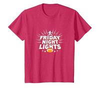 Ragazze Football Friday Night Lights Game Day Spirit Maglietta, Bambini, Rosso mélange, 4 Anni